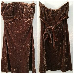 Juicy Couture Dress Sz 8 Brown Strapless Velvet